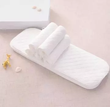 10 шт. трехслойных подгузников из эко-хлопка для младенцев, хлопковые подгузники, многоразовые, впитывающие и дышащие, 32*12 см One Size белый