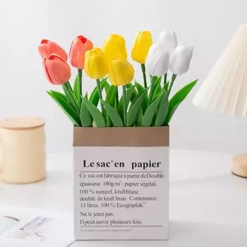 10 шт. тюльпанов искусственные цветы настоящий букет искусственные цветы для дома спальня декор сад свадебное украшение ваза аксессуары 10pcs