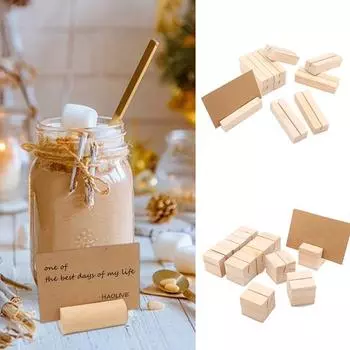 10 шт. удобные держатели для карточек с местами деревянные подставки для номеров столов свадебный знак деревенский фото зажим