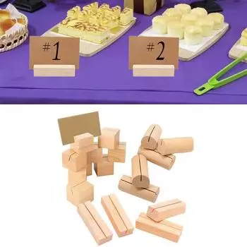 10 шт. удобные держатели для карточек с местами деревянные подставки для номеров столов свадебный знак деревенский фото зажим 10pcs