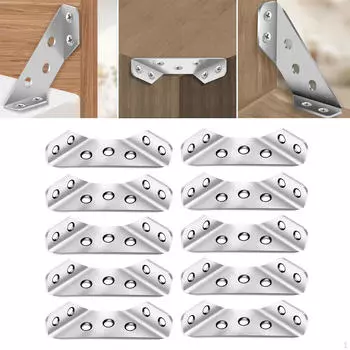 10 шт., угловые скобки из нержавеющей стали, угловые скобы, мебельные соединители для without screws