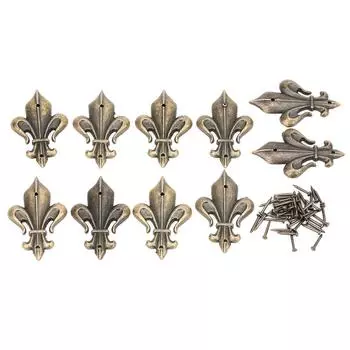 10 шт. уголков из цинкового сплава, голубая бронза, самодельные шкатулки для украшений, аксессуары для обложек альбомов и книг S 45x28 мм