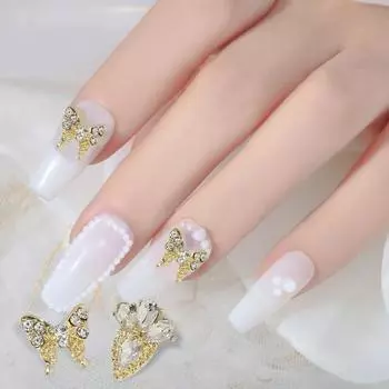 10 шт., украшение для ногтей, блестящая легкая паста, трехмерная подвеска «сделай сам», сверкающая планета, кольцо-морковь, бант, подвеска для ногтей, поставка для маникюрного салона J