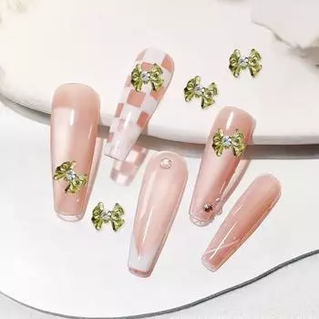 10 шт., украшение для ногтей, стразы, 3D лук, паук, череп, искусственный кристалл на металлических подвесках, креативные ювелирные украшения «сделай сам», аксессуары для чехла для телефона F