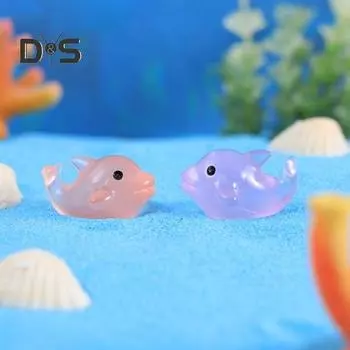 10 шт., украшение в виде дельфина из смолы, тонкое мастерство, прочный мох, микроландшафтный дисплей белый