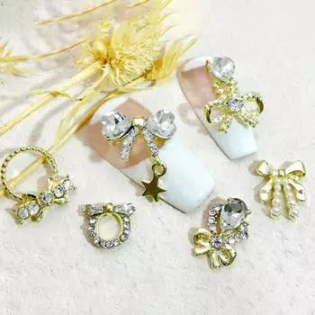 10 шт. Украшения для маникюра, креативная форма, сверкающие, несколько стилей, хороший бант-узел, дизайн украшений для ногтей своими руками для салона J