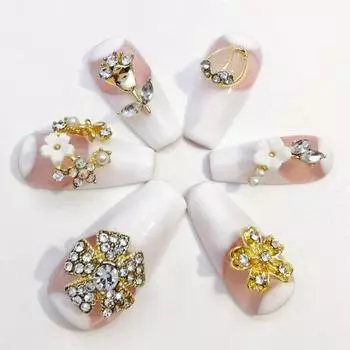 10 шт. украшения для ногтей изысканные 3D цветочные подвески различные формы дизайн ногтей стразы ювелирные изделия аксессуары маникюрные принадлежности N