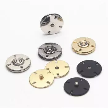 10 шт. ультратонких плоских пряжек, пришитых вручную пуговиц, пальто, пуховик, невидимая потайная пуговица, женская пуговица, металлическая пуговица, пуговица. Gun Black 16L = 10.0 MM
