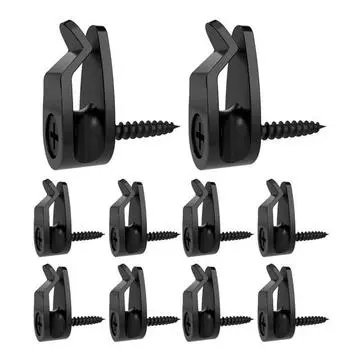 10 шт. уличные клипсы для гирлянд, высокая стабильность, простая установка, всепогодные крючки-подвески для кабеля сказочной гирлянды чёрный