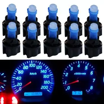 10 шт. универсальные T5 W1.2W W2X2.6d 27 74 85 18 COB светодиодные лампы для приборной панели автомобиля, аксессуары для автомобильных приборов синий