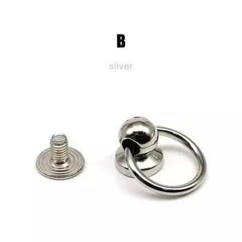 10 шт./уп. для кожаной сумки, шариковые гвозди, винты с плоской головкой, винты с обратной стороны, ремешок для кожаной сумки, ремень, чехол для телефона silver-B