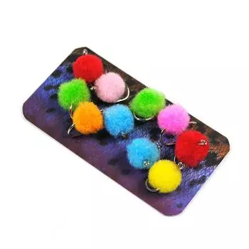 10 шт./упак. #12 разноцветные светящиеся яйца с насекомыми, крючок для мухи, форель, нахлыст, мухи, лосось, форель, окунь, рыбалка