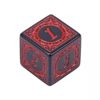 10 шт./упак. акриловые кости D6 с резным узором, 6-сторонние аксессуары, многогранники, красочные игральные кости, цифровые игровые кости, кубики