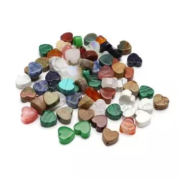 10 шт./упак. бусины из камня в форме сердца, свободные бусины из натурального камня с кристаллами для ожерелий, браслетов, серег, ювелирных аксессуаров 105 мм 10Pcs/105mm