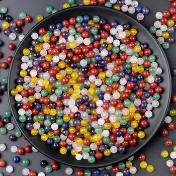 10 шт./упак. целебные хрустальные бусины с полуотверстиями, круглые натуральные камни, кварц, агат, драгоценные камни, свободные бусины для изготовления ювелирных изделий, аксессуары для браслетов «сделай сам», 5 мм 10Pcs/5mm