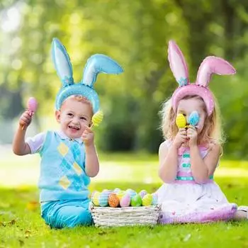 10 шт./упак. детские игрушечные шары, кривые ушки, повязка на голову в виде кролика, шары для торта, дня рождения, разноцветные 10Pcs