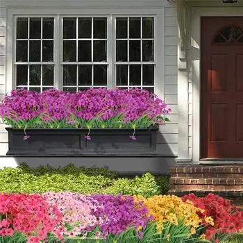 10 шт./упак. искусственный цветок весенняя трава зеленые растения водные фиолетовые DIY открытый балкон украшение дома красный