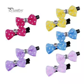 10 шт./упак. мини-бантик для домашних животных, заколка для волос с лентой и бантом, заколки для волос