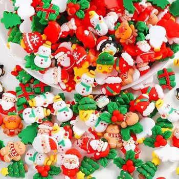 10 шт./упак. микс милый мультфильм рождественский смоляной декоративный патч для DIY кремовый гель мобильный телефон чехол чашка ноутбук шпилька 3D наклейка