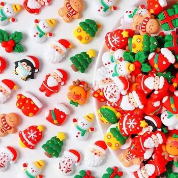 10 шт./упак. микс милый мультфильм рождественский смоляной декоративный патч для DIY кремовый гель мобильный телефон чехол чашка ноутбук шпилька 3D наклейка