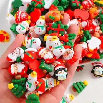 10 шт./упак. микс милый мультфильм рождественский смоляной декоративный патч для DIY кремовый гель мобильный телефон чехол чашка ноутбук шпилька 3D наклейка