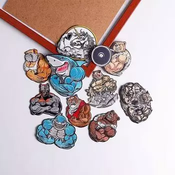 10 шт./упак. Плавкая нашивка с вышивкой в виде животных для фитнеса, термоклеевые заплатки для одежды, термоклеевые заплатки для курток, джинсов, рюкзака, швейная заплатка