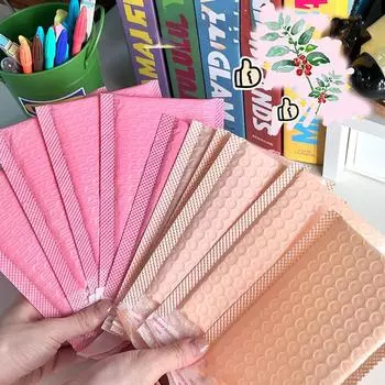 10 шт./упак. розовая фиолетовая пузырчатая сумка, утолщенная сумка для экспресс-упаковки, самостоятельная розы красного