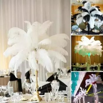 10 шт./упак., страусиные перья, поделки из перьев, свадебная вечеринка, рождественские украшения белый