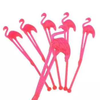 10 шт./УПАКОВКА Фламинго Арт Коктейльные Свизл-Стики Мешалки для Напитков Мадлер для Кофе Ложка для Кофе