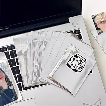 10 шт., упаковка для печенья и конфет, самоклеящиеся пакеты, серебряная маленькая сумка с уплотнением для ювелирных изделий ручной работы, бейджи, подарки, пакеты для хранения