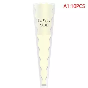 10 шт., упаковочная сумка для цветов с одними розовыми рукавами, упаковочные пакеты для букетов, прозрачные целлофановые обертки с цветами на День святого Валентина жёлтый