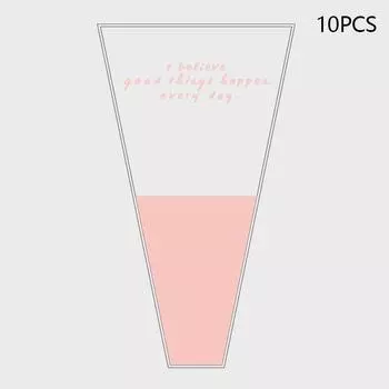 10 шт., упаковочная сумка для цветов с одними розовыми рукавами, упаковочные пакеты для букетов, прозрачные целлофановые обертки с цветами на День святого Валентина A4