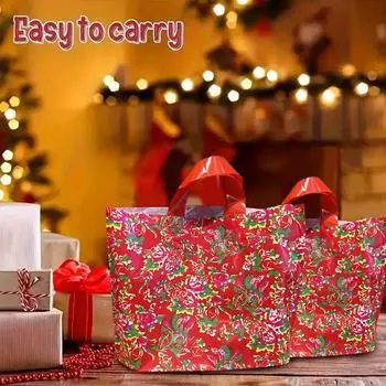10 шт. упаковочная сумка в китайском стиле сумка-тоут с цветочным узором подарочная сумка для магазина одежды сумка для покупок пластиковый пакет