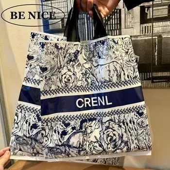 10 шт. Упаковочный пакет Элегантный пластиковый пакет Винтажная упаковка для одежды Темно-синий подарочный пакет утолщенный 25x30 см 25x30x8cm