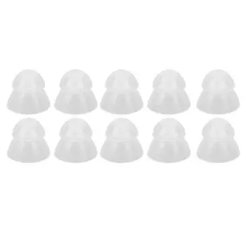 10 шт. Усилитель слуха, насадки для ушей, прозрачные двухслойные закрытые антистатические мягкие силиконовые затычки для ушей Small