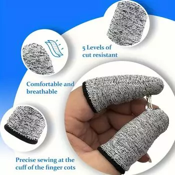 10 шт. устойчивые к порезам напальчники, рукава для пальцев, многоразовые защитные приспособления для большого пальца для резки, рукоделия, рукоделия, кухни, скульптуры серый