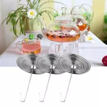 10 шт., устойчивые к ржавчине аксессуары, прочная портативная антикоррозийная насадка для чайника, пружинное ситечко для заварки чая S