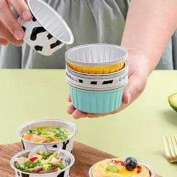 10 шт. утолщенная алюминиевая фольга для выпечки печенья, кексов, кексов, яиц, форма для пирога, круглые инструменты для выпечки, чашки для выпечки B