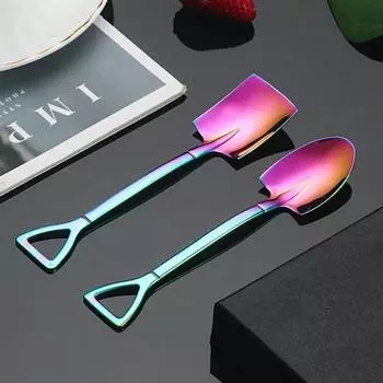 10 шт. утолщенная ложка из нержавеющей стали креативная столовая посуда кофейная лопатка для кухни мороженого десерт чайная ложка столовая посуда