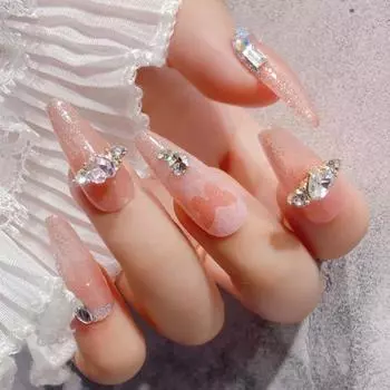 10 шт., ювелирные изделия для дизайна ногтей, блестящие ногти, красота, модные стильные цветные персиковые украшения в форме сердца со стразами для дизайна розовый