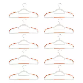 10 шт. Вешалки для одежды, бытовые, высококачественные, нескользящие, специальные для хранения в общежитии, спальне, для развешивания одежды без следов One Size оранжевый