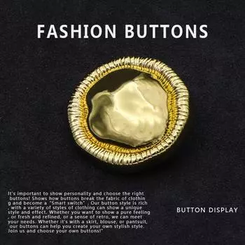10 шт. Винтажные металлические пуговицы Круглые Золотые Высококлассные Изысканные Пуговицы для Свитера Кардигана Топа Шерстяного Костюма Пальто Gold * 21MM