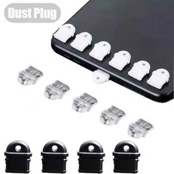 10 шт. Водонепроницаемая анти-потеряемая заглушка от пыли DIY виджеты протектор порта зарядки аксессуары для телефона чёрный