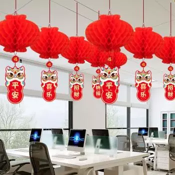 10 шт. Водонепроницаемый фонарь для весеннего фестиваля с картой благословения Год змеи Подвеска Рынок Style G