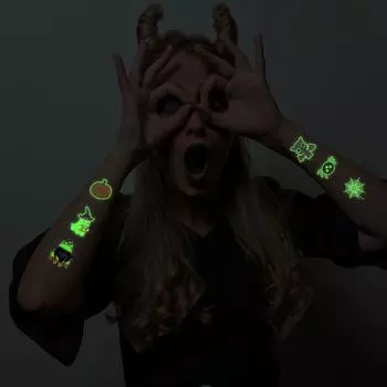 10 шт. Временные светящиеся наклейки в виде паутины Флуоресцентные светящиеся в темноте наклейки Фестивальный реквизит Style 1