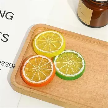 10 шт. Высоко имитация поддельных ломтиков лимона, искусственные фрукты, поддельные блоки из лайма, искусственные фрукты, реалистичные модели для украшения домашней вечеринки Slice зелёный