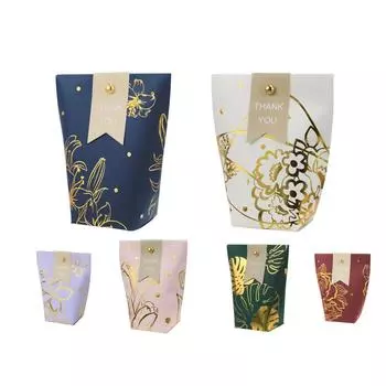 10 шт. Высококачественная бронзовая бумажная коробка конфет, шоколадные сувениры, подарочная коробка, пакет «Спасибо», сумка для дня рождения, вечеринки, рождества, свадьбы, принадлежности other