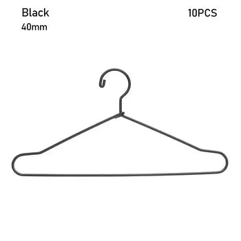 10 шт. Высококачественные милые мини-вешалки для гардероба, аксессуары для кукол, металлические для подвешивания платьев и одежды black-10pcs-40mm