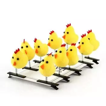 10 шт. в комплекте, креативная милая заколка для волос с желтыми цыплятами, забавная заколка для волос по бокам домашних животных, весенняя заколка для уток, детские аксессуары для волос для девочек, украшения в виде животных set chicks