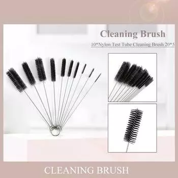 10 шт. в наборе нейлоновая соломинка из нержавеющей стали портативная щетка для чистки бутылок трубка маленькая длинная чашка кухонный ванна домашний инструмент для уборки